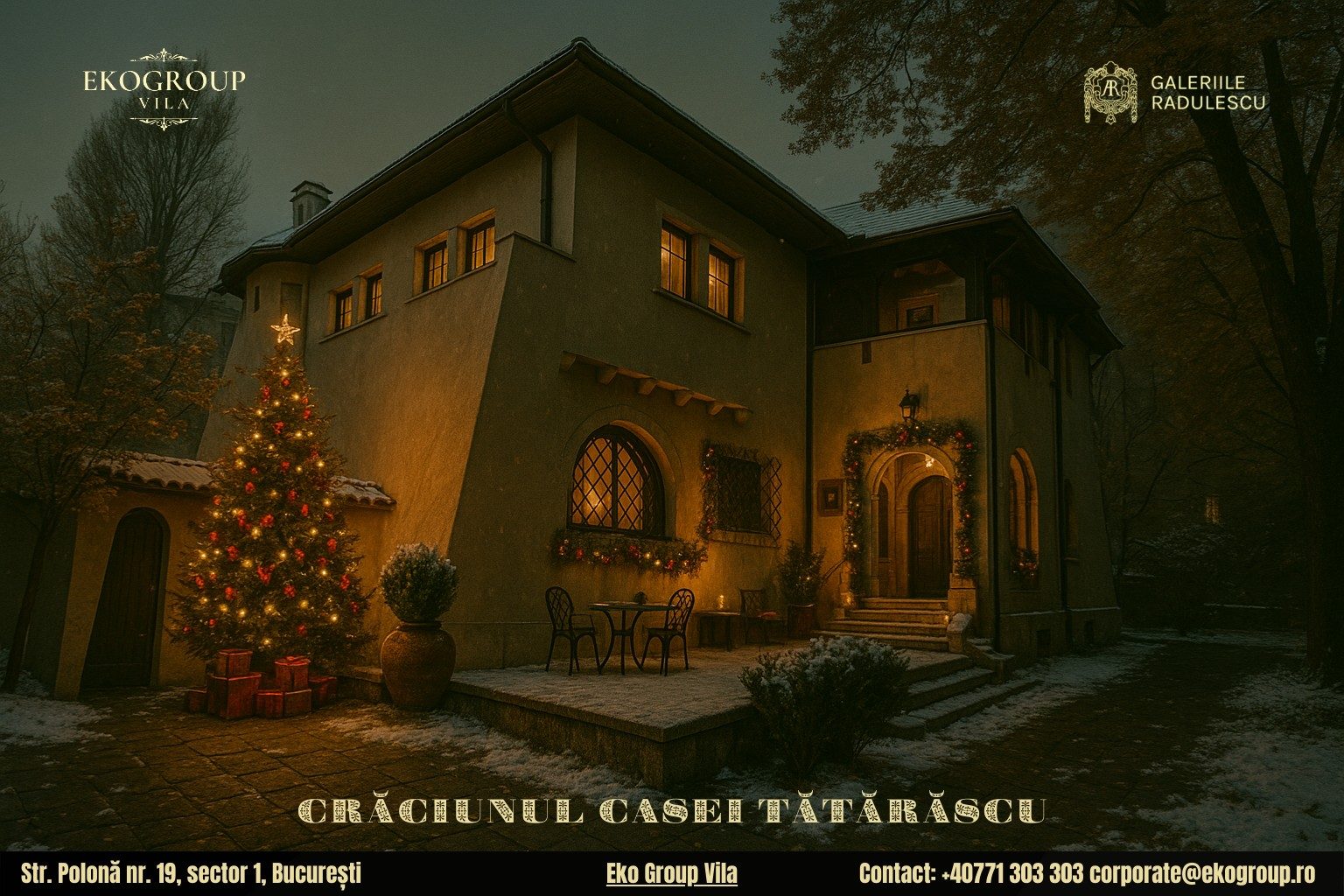 Poveste de Craciun: Magia anilor ’30 prinde viață la fosta Casă Tătărăscu, acum Eko Group Vila 3 Poveste de Craciun: Magia anilor ’30 prinde viață la fosta Casă Tătărăscu, acum Eko Group Vila