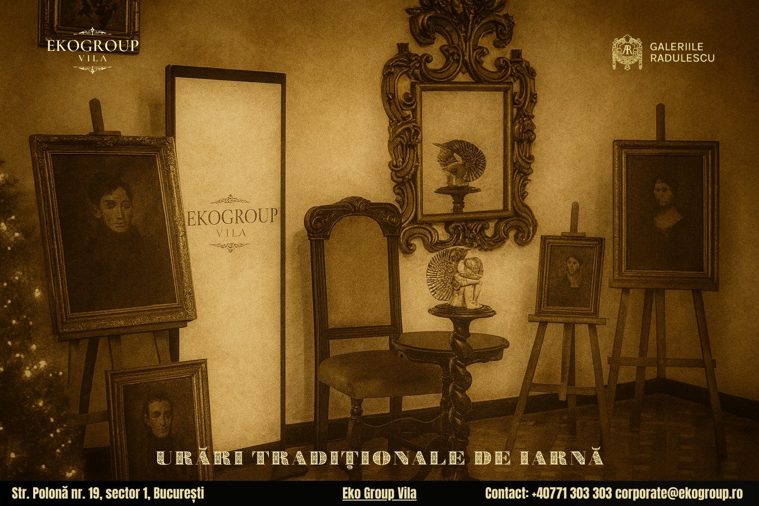 Urări de Crăciun cu parfum interbelic, integrate în conceptul unui eveniment de excepție la Eko Group Vila 1 Urări de Crăciun cu parfum interbelic, integrate în conceptul unui eveniment de excepție la Eko Group Vila